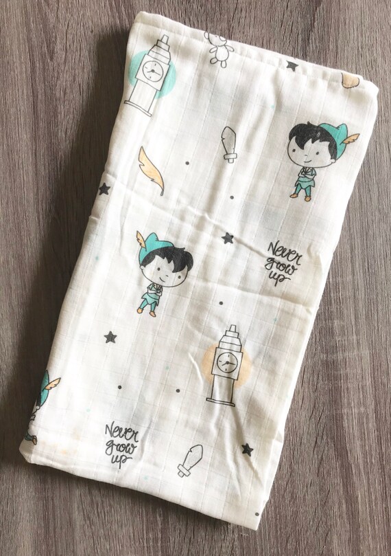 Muslin Swaddle Blanket Peter Pan Neverland Nursery Decor Etsy