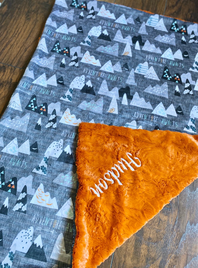 Mountain Adventure Blanket Baby Boys Blanket Security Etsy