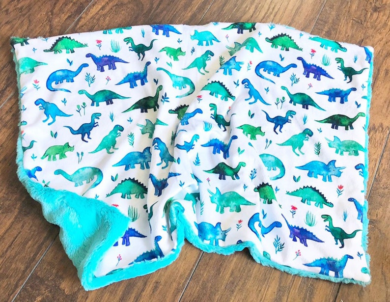 Dinosaur Blanket Minky Baby Blanket Dinosaur Baby Blanket | Etsy