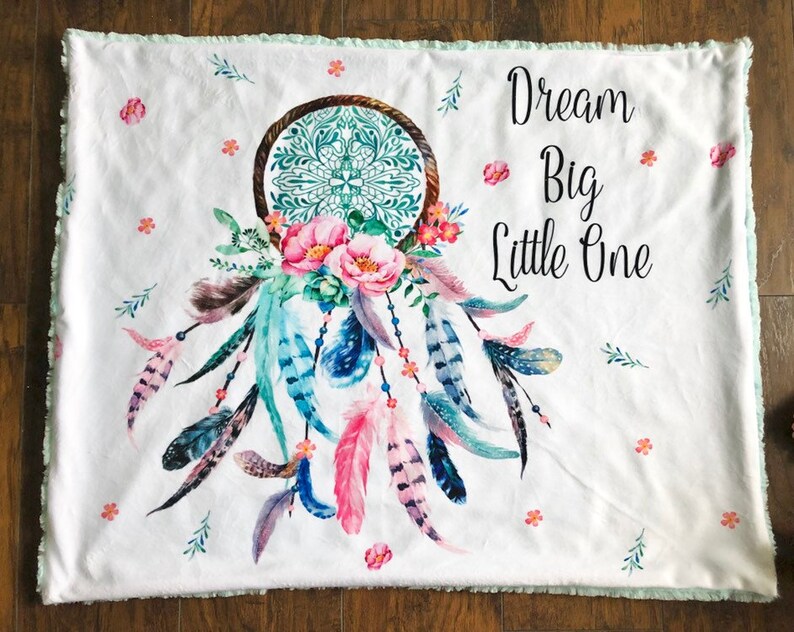 Baby girl blanket dream catcher blanket dream big litte one Etsy