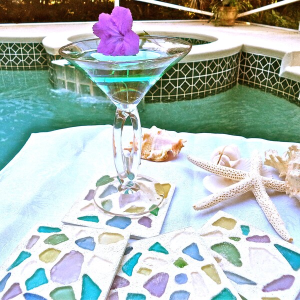 Sea Glass Coasters - Etsy