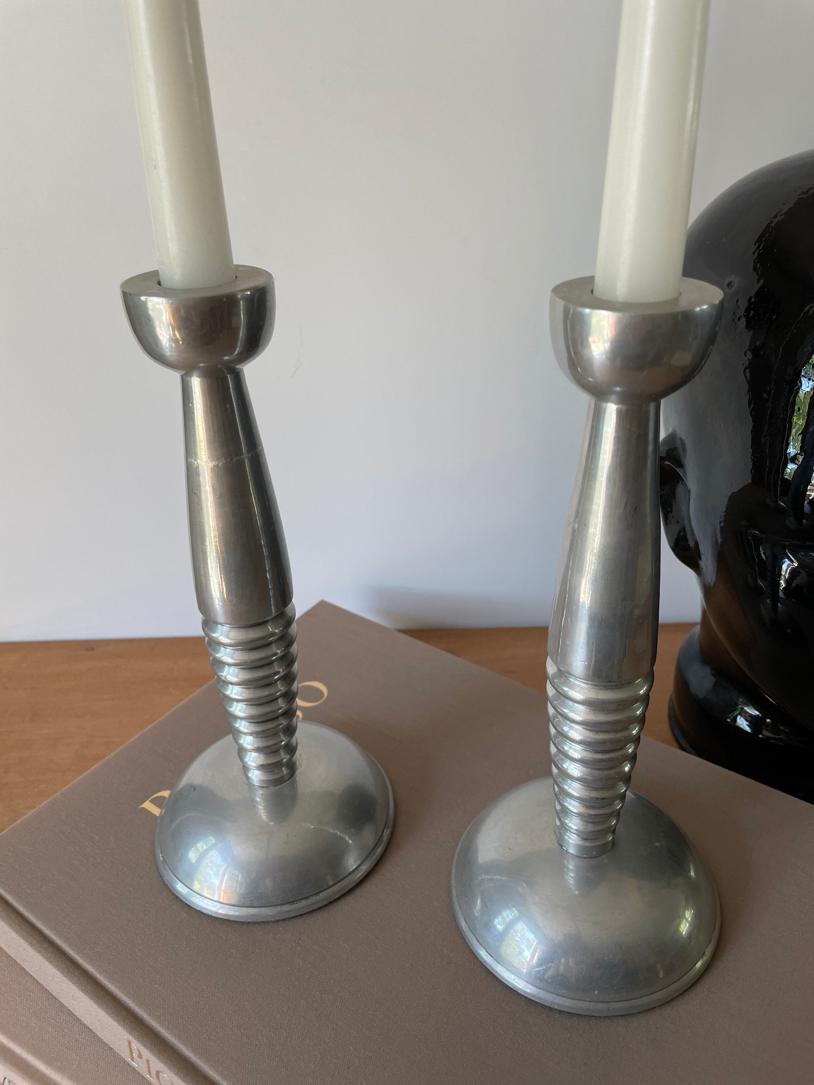 Vintage Post Modern Metal Candlestick Holders Etsy