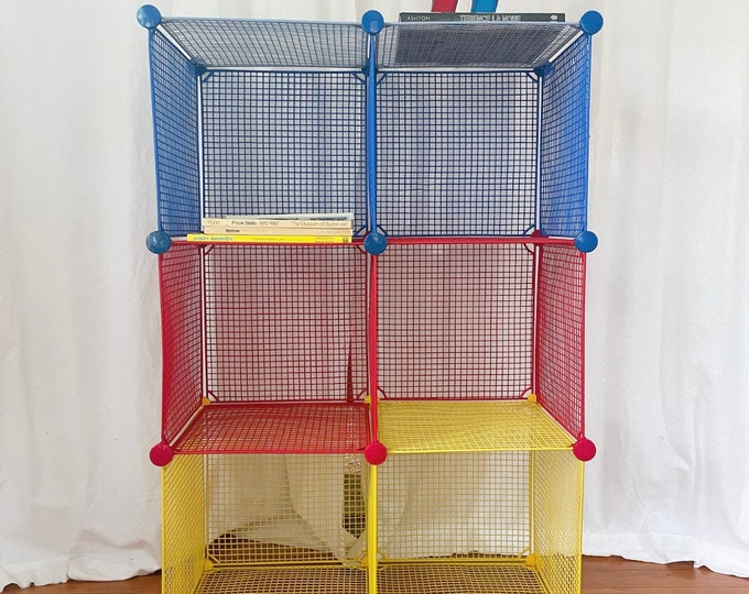 Vintage Grid Storage Cubes / Primary Colors Etsy