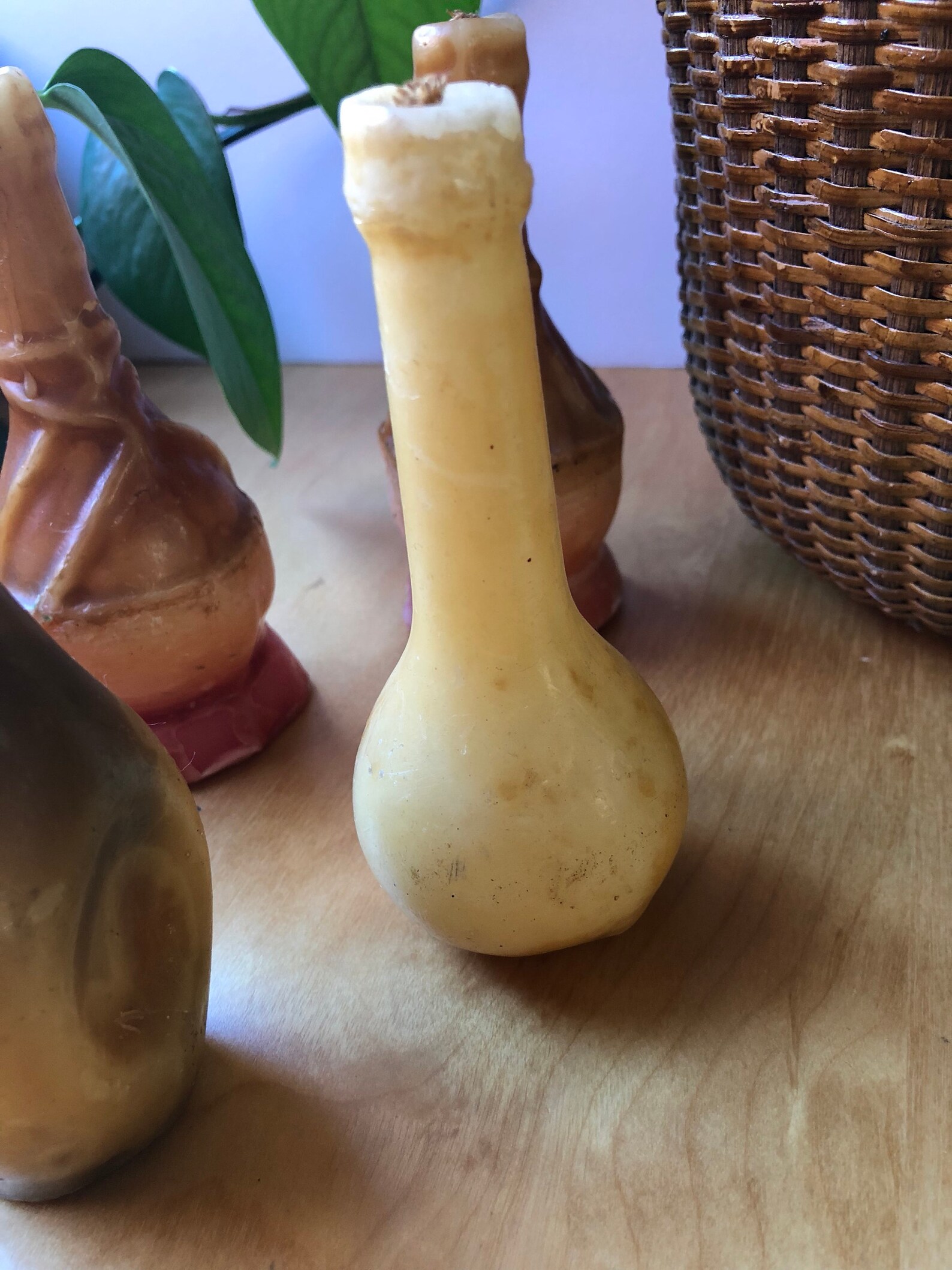 Vintage wax bottle candles set of 6 Etsy