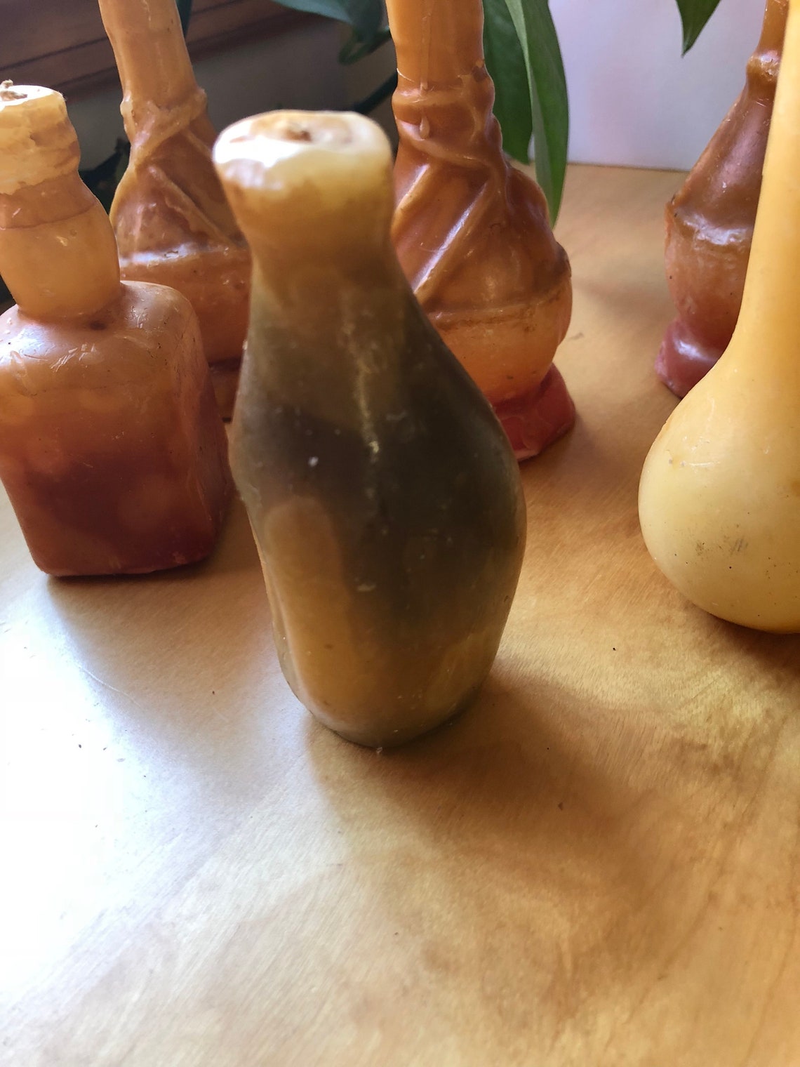 Vintage wax bottle candles set of 6 Etsy