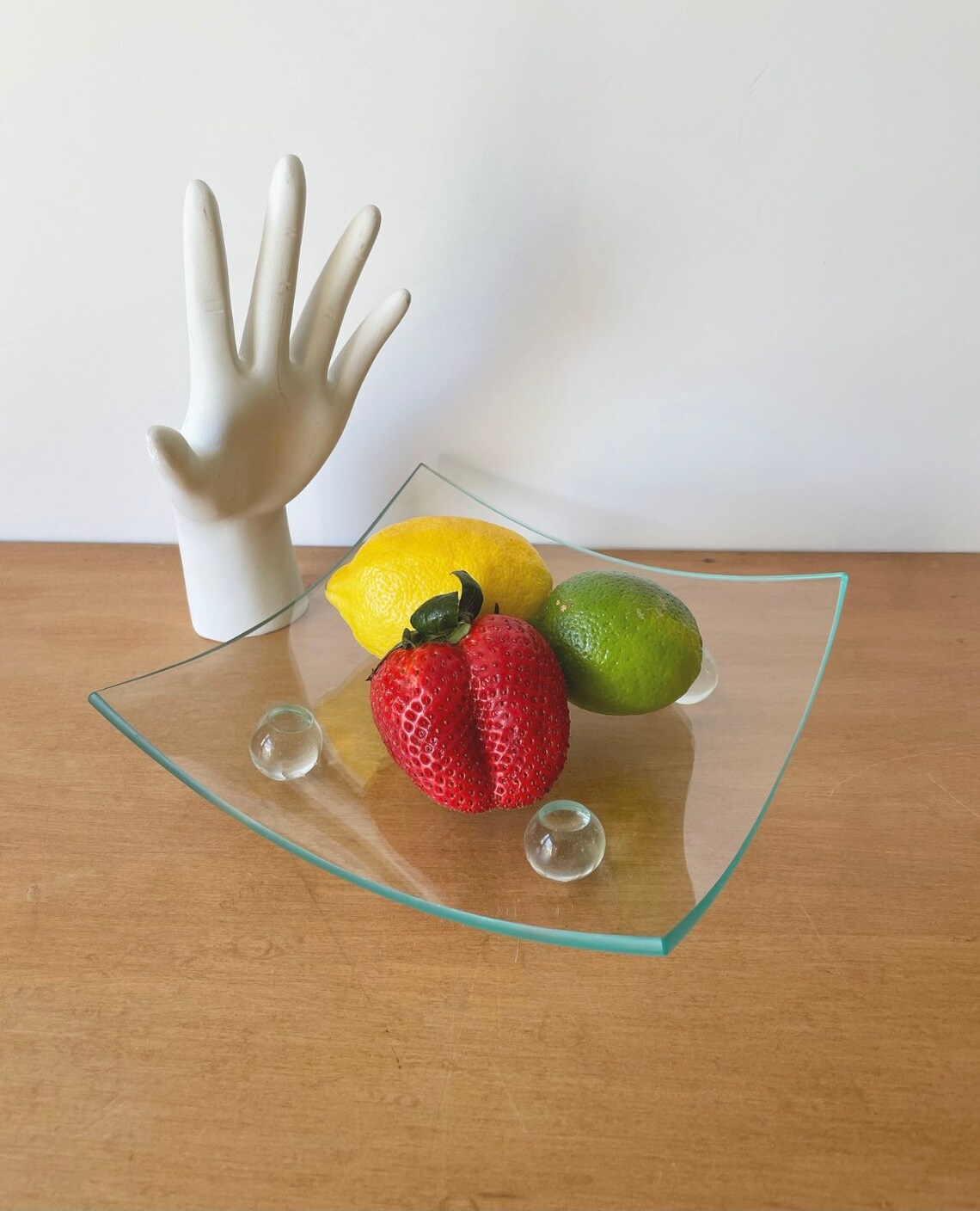 Vintage Glass Decorative Square Plate Etsy