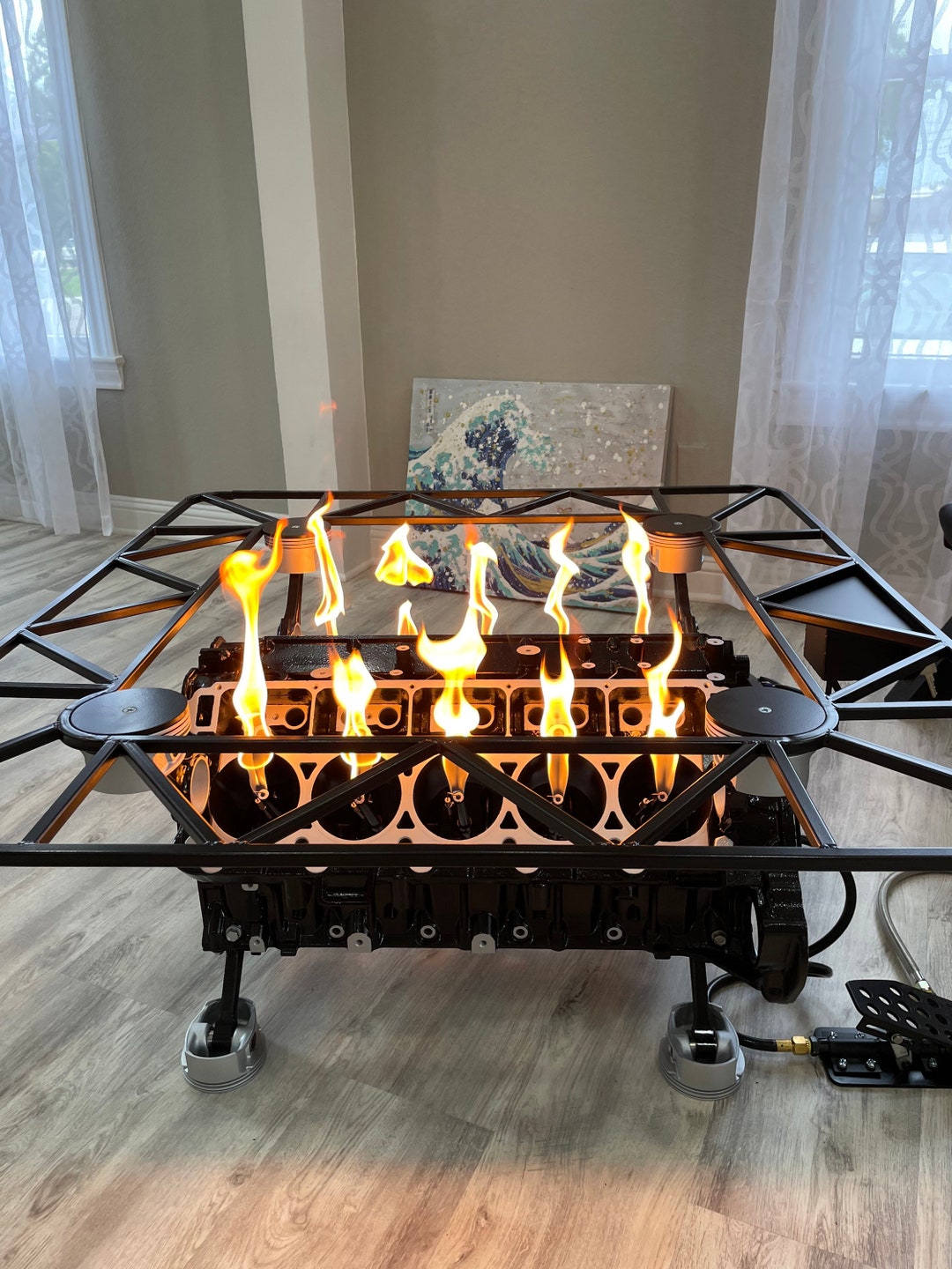 Engine Block Fire Pit Table Etsy