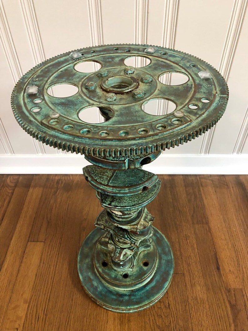 V8 Muscle Car Table Crankshaft End Table Distressed Look Etsy