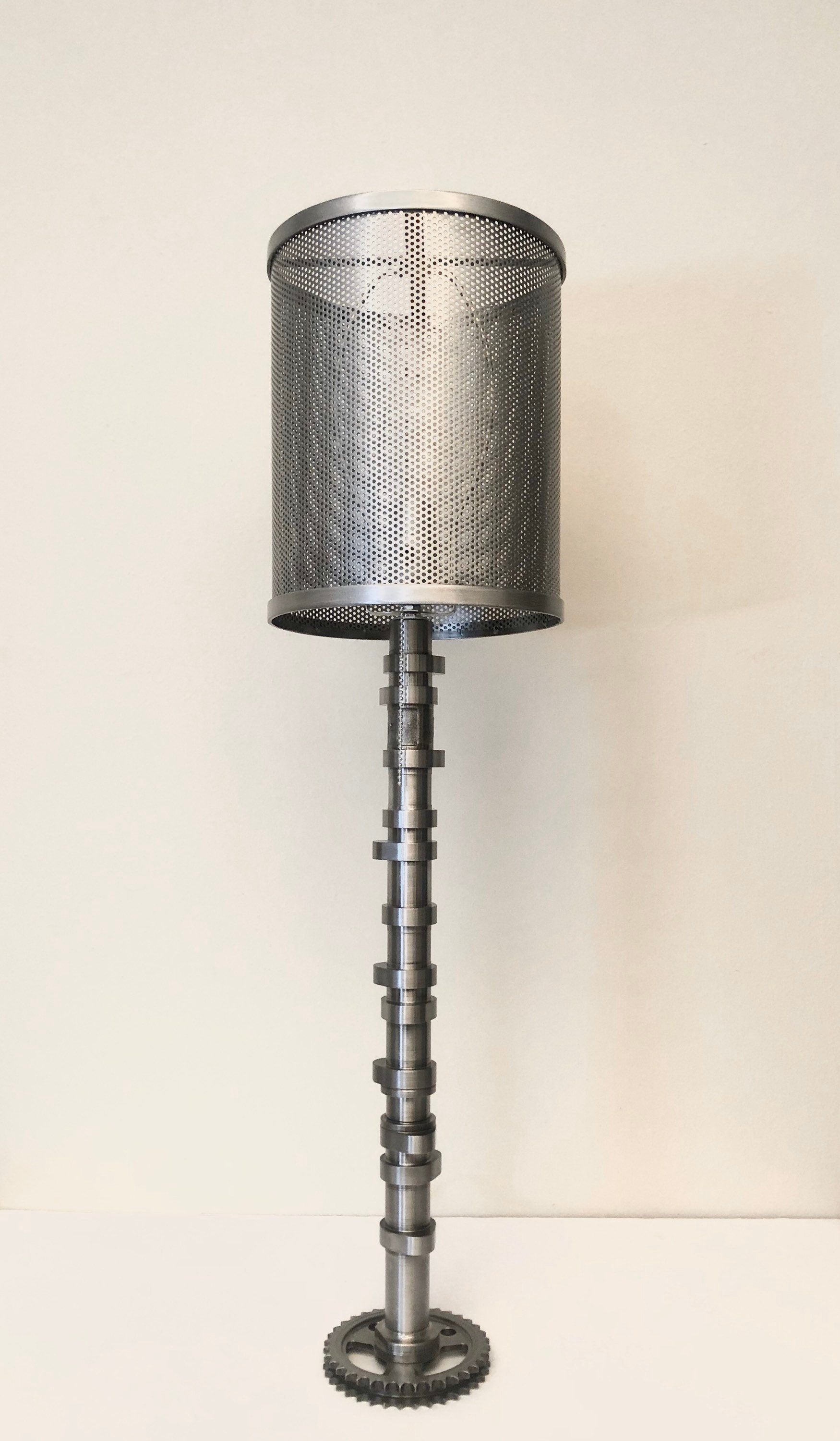 Camshaft Lamp with metal shade Etsy