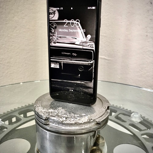 V8 car piston phone shops charger and dock