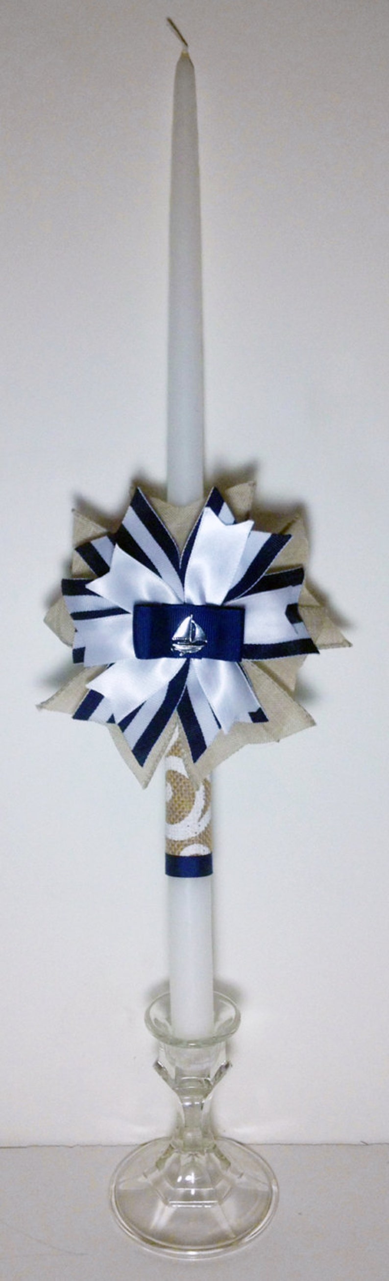 Naftis Greek Christening Baptism Candles Lambathes Etsy