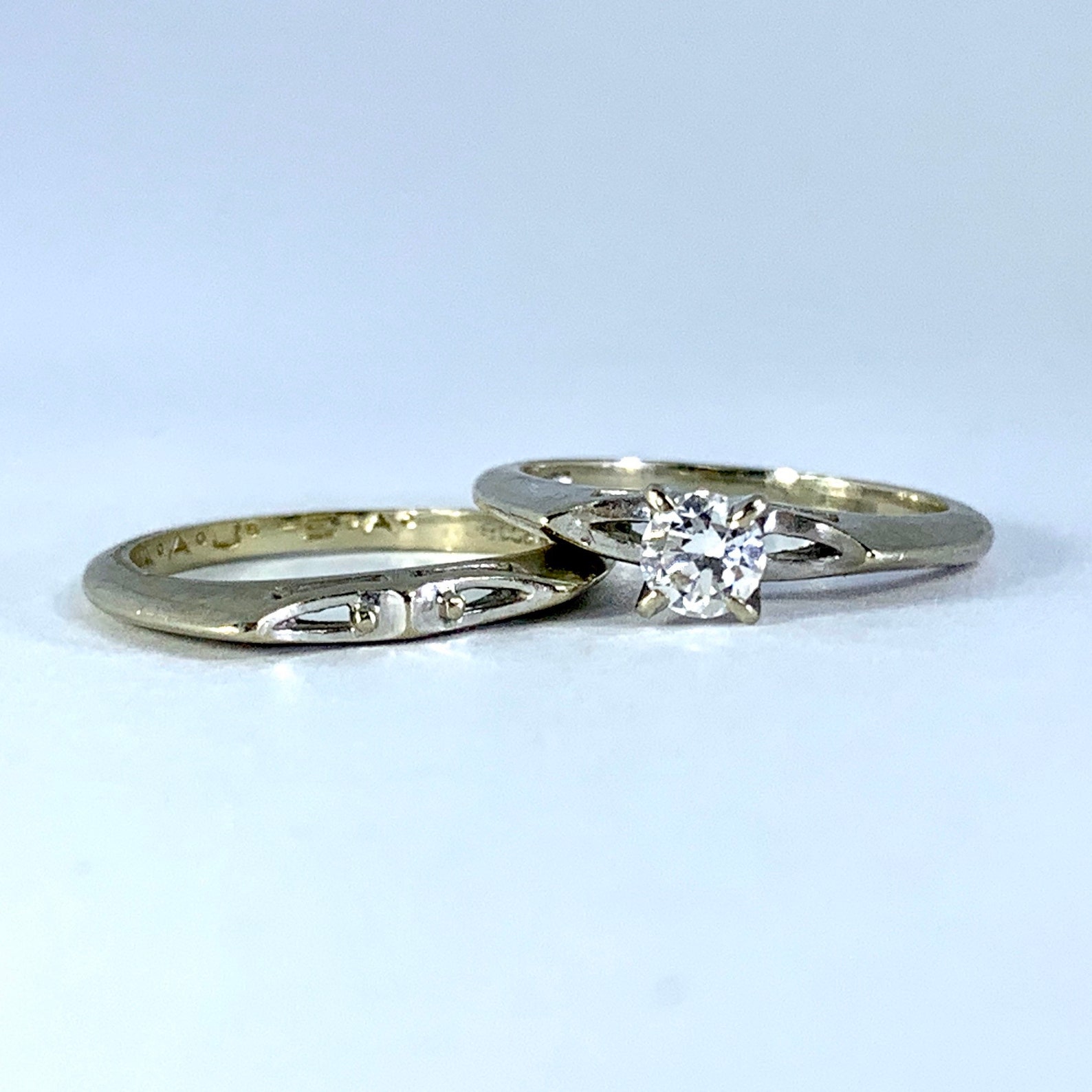 1960s Diamond Engagement Ring and Wedding Band Set in 14k Etsy