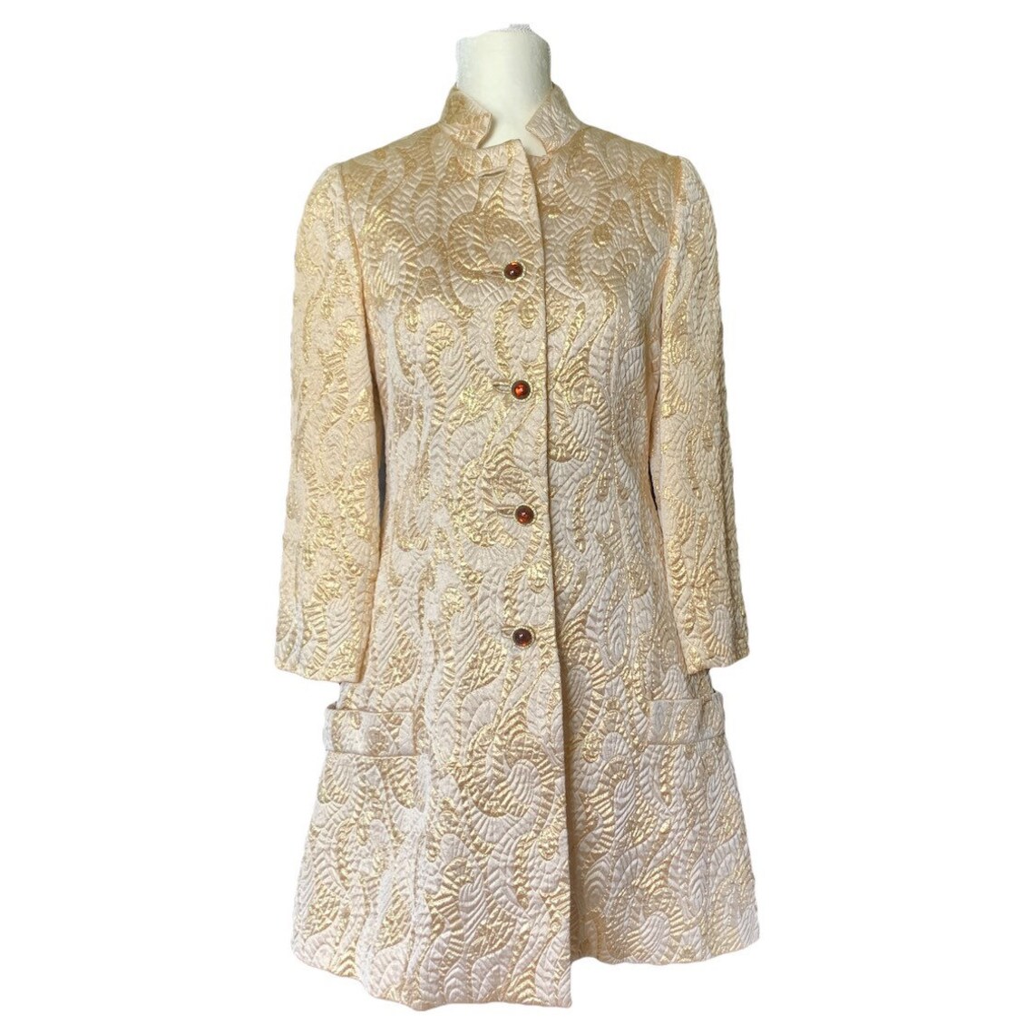 1960s Gold Metallic GoGo Dress Coat for Montaldo's. | Etsy