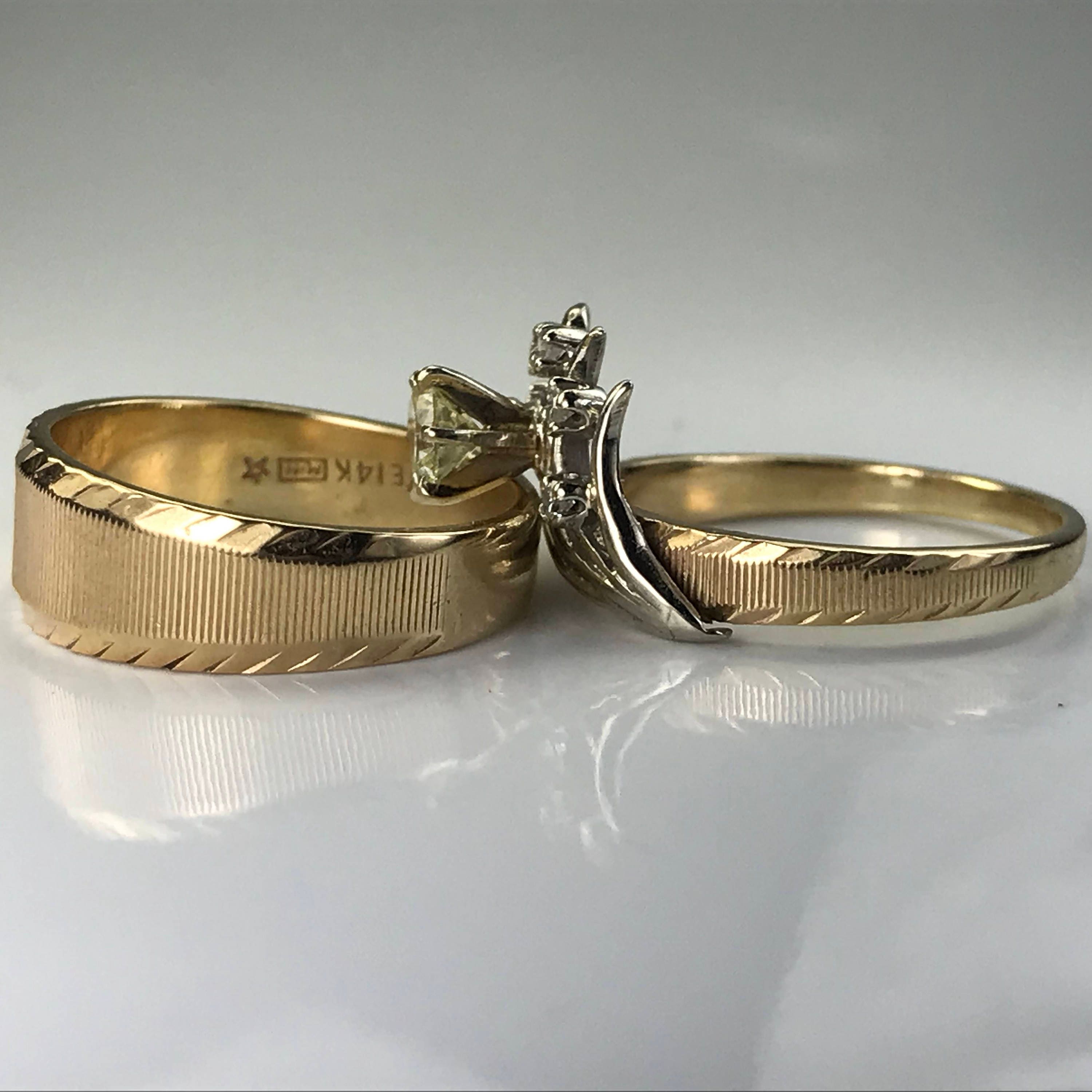  Vintage  Diamond  Engagement Ring  Vintage  Wedding  Band 