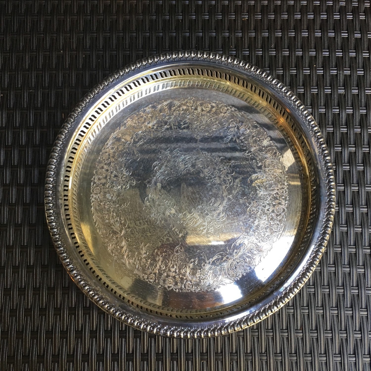Vintage Silver Plated Tray by Webster Wilcox International Silver Co