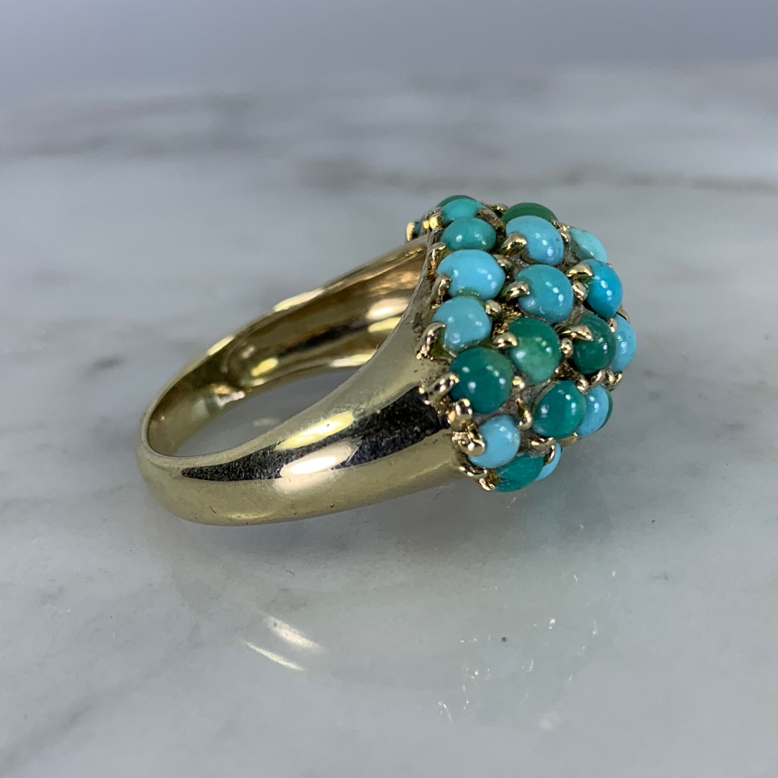 Vintage de Luxe Motif Cuir Souple Texturé Turquoise Bague Boite Cadeau