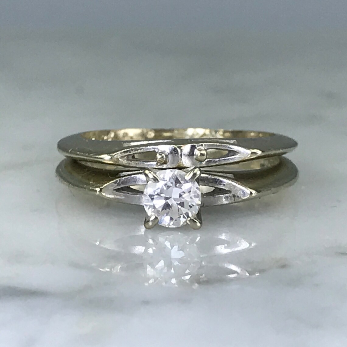 1960s Diamond Engagement Ring and Wedding Band Set in 14k Etsy
