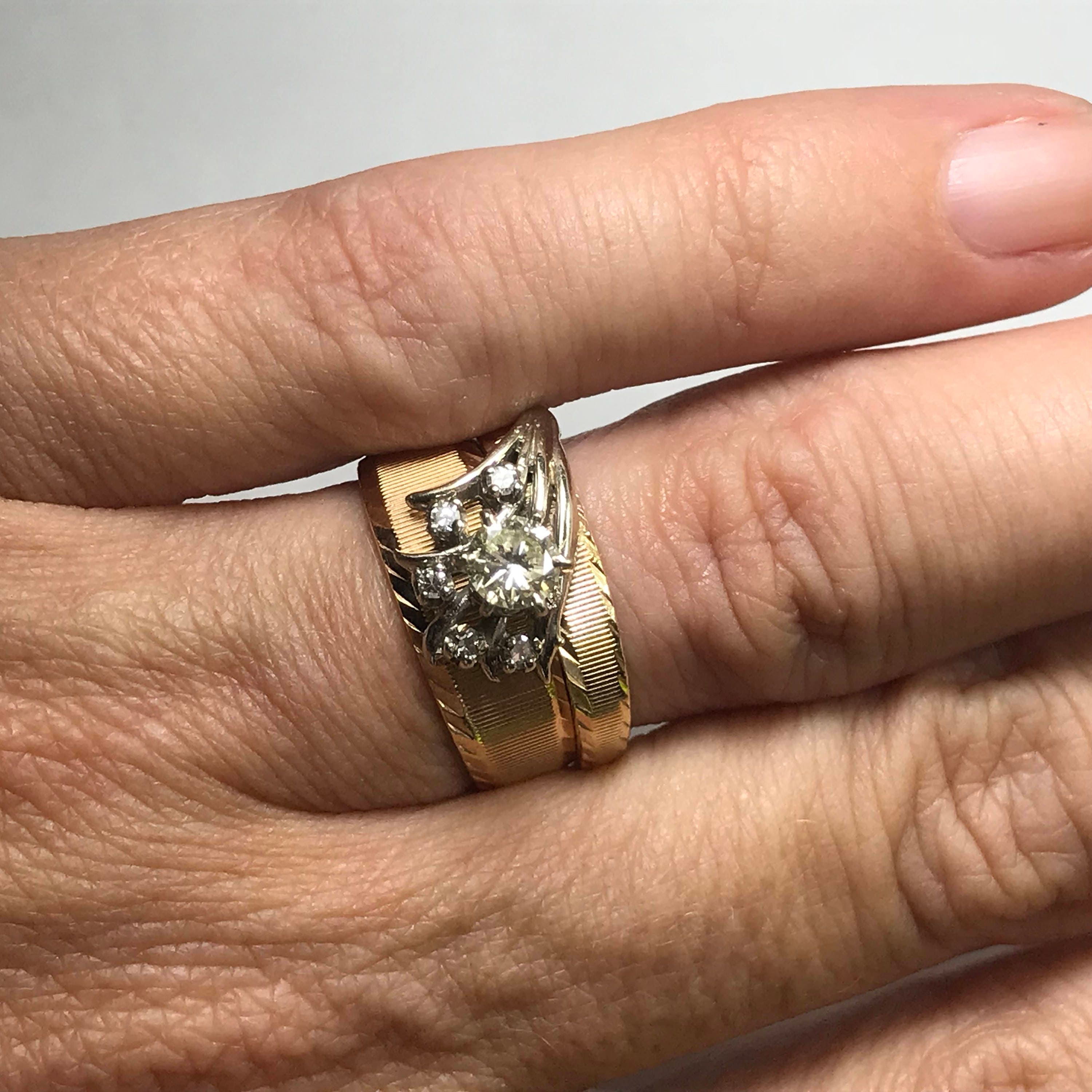  Vintage  Diamond Engagement Ring  Vintage  Wedding  Band 