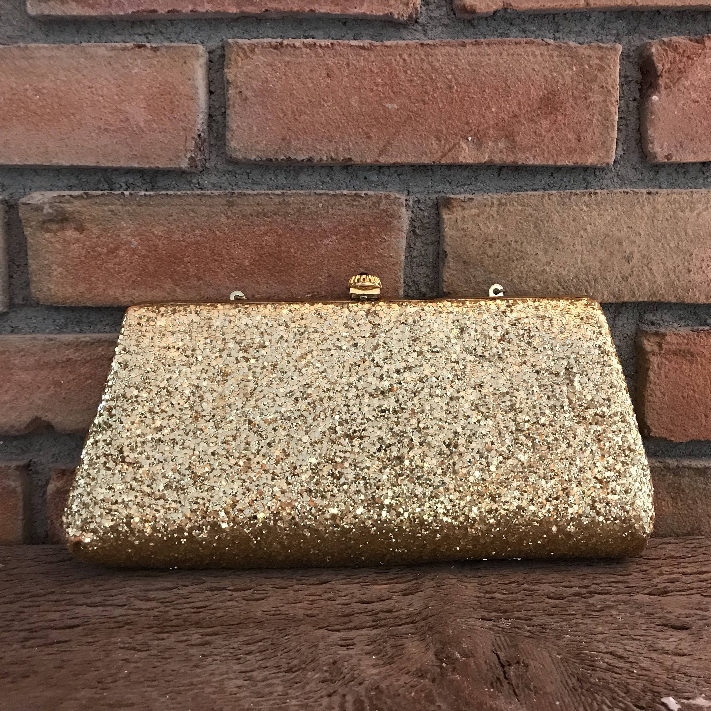 gold sparkle purse