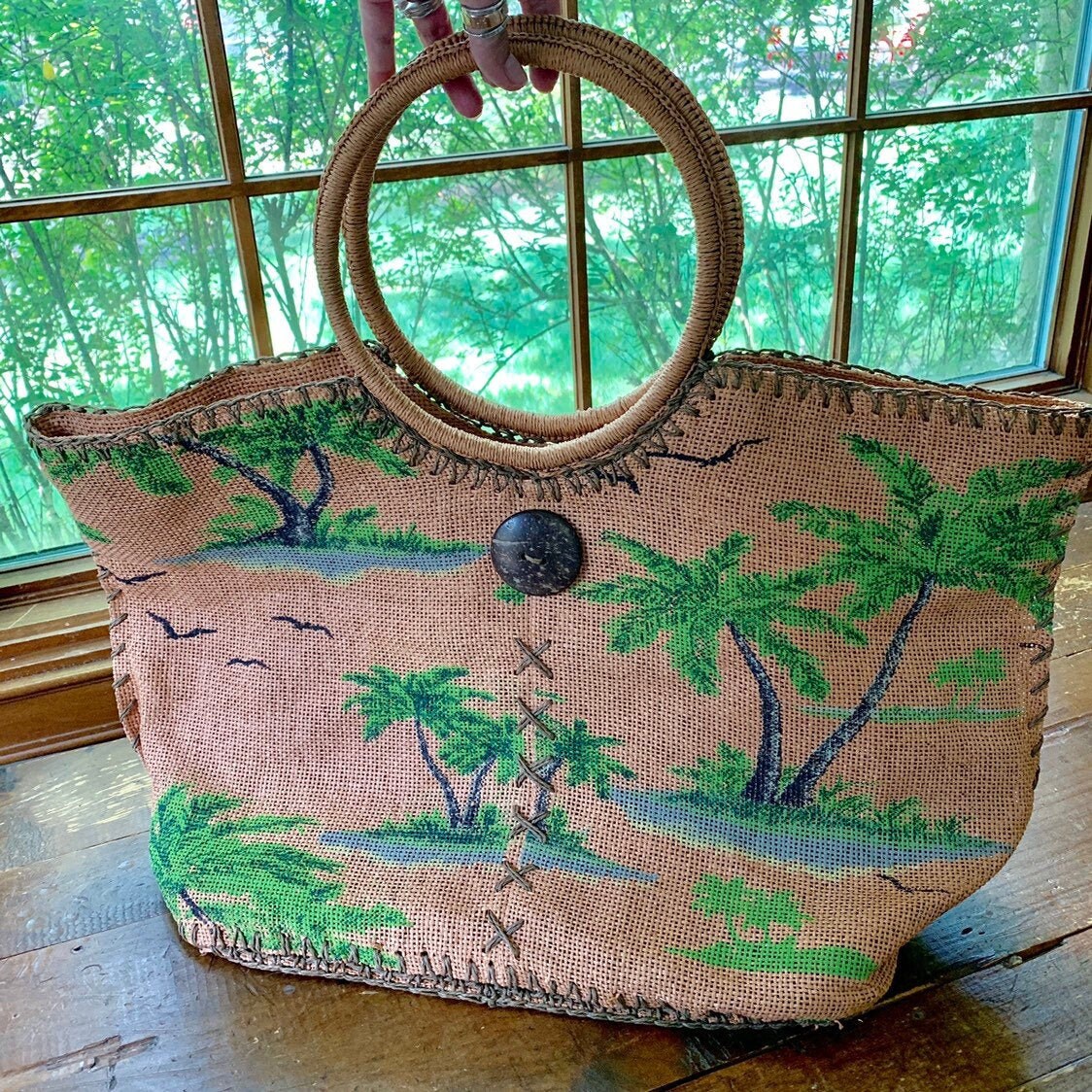 vintage raffia bag