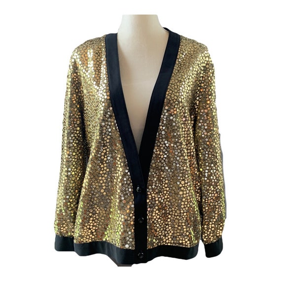sequin cardigan gold