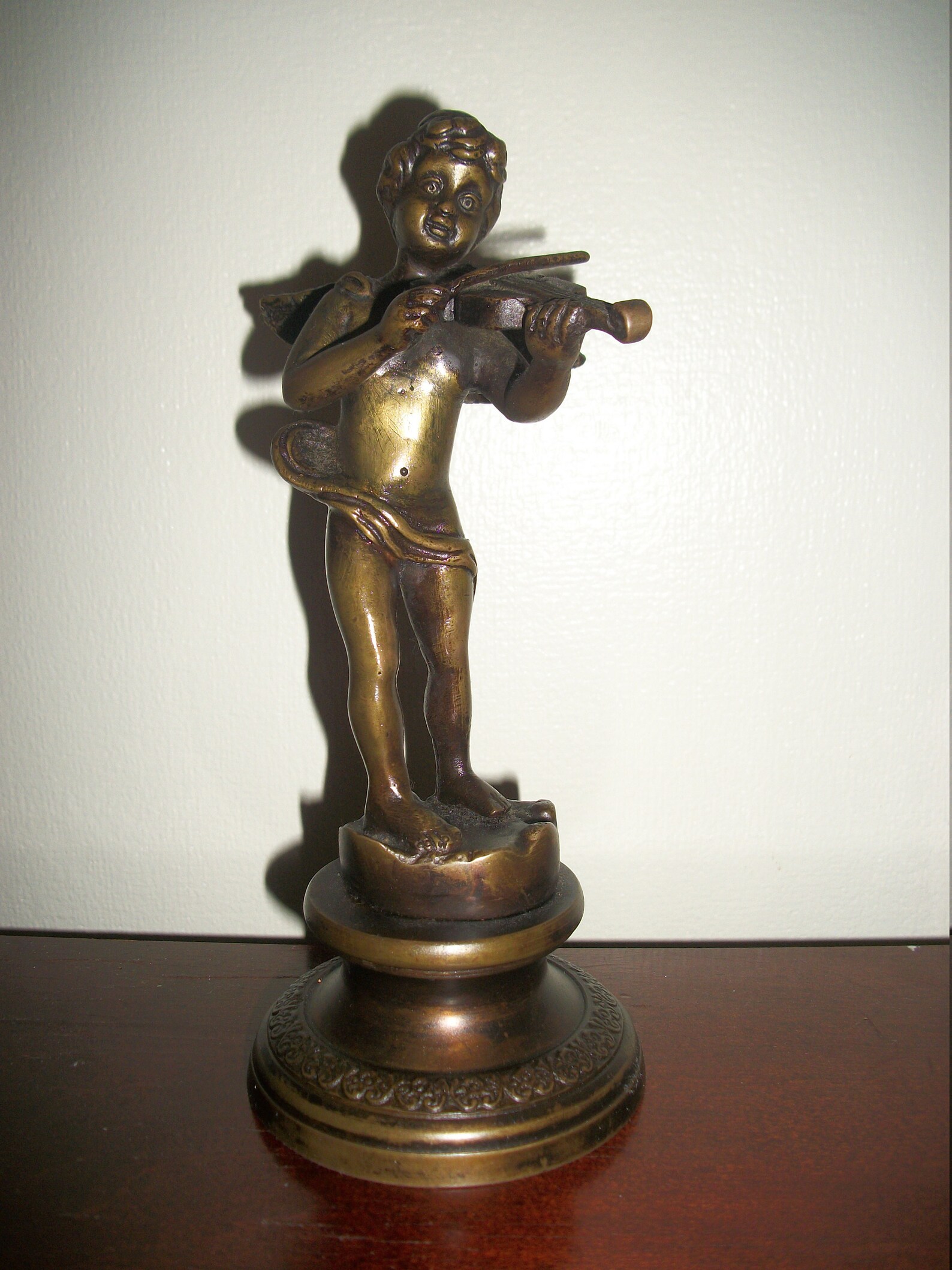 Vintage Bronze Statue Cherub Angel jouant violon Sculpture Etsy