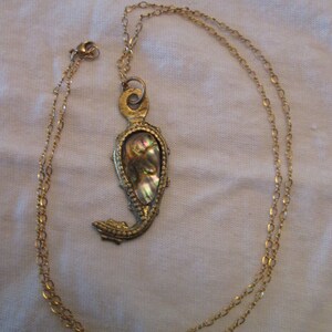 Antik Rustikale Bronze Anhänger Schlange Perlmutt Halskette | Etsy