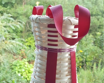 Wine Carrier Basket with Ribbon Handles BASKET PATTERN