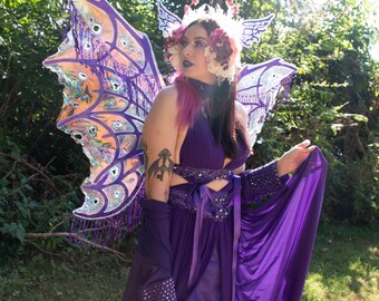 Dark Fairy Purple Fringe Wings