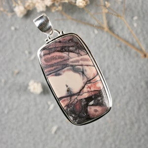 Picasso Jasper sterling silver pendant 56x27mm