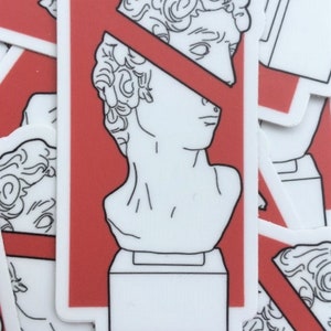 Broken Bust of David Vinyl Sticker