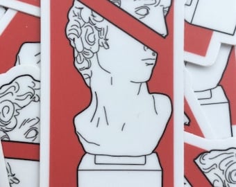 Broken Bust of David Vinyl Sticker