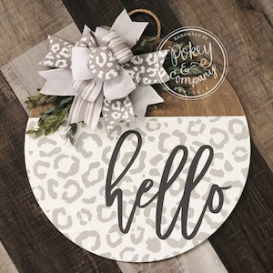 Hello | Leopard Print | 18 inch | Door Hanger