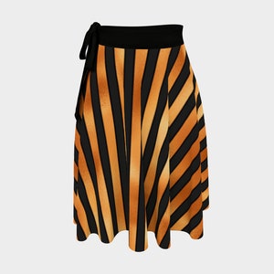Black and Copper Striped Wrap Skirt | Halloween Apparel