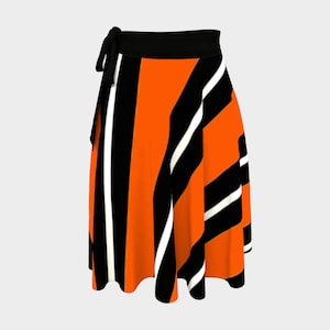 Black and Orange Striped Wrap Skirt | Halloween Wrap Skirt | One Size