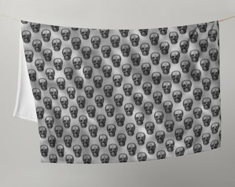 Silver Skulls Throw Blanket