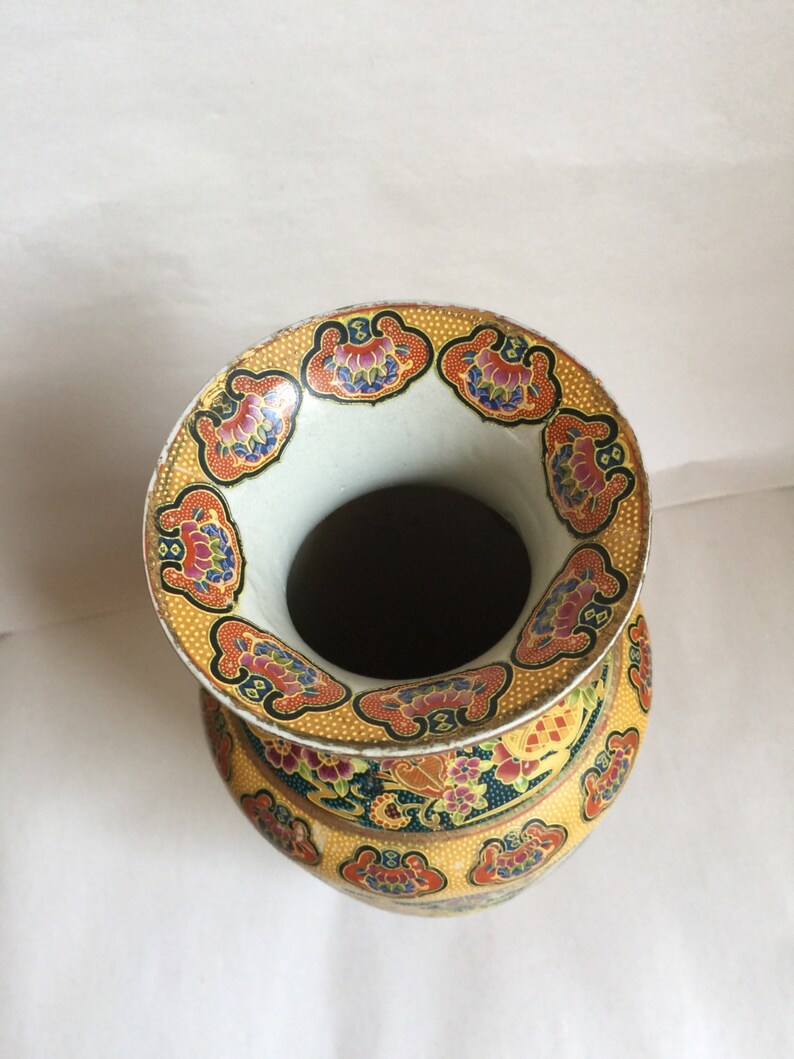 Vintage Royal Satsuma Vase Mountain scene florals 12 | Etsy