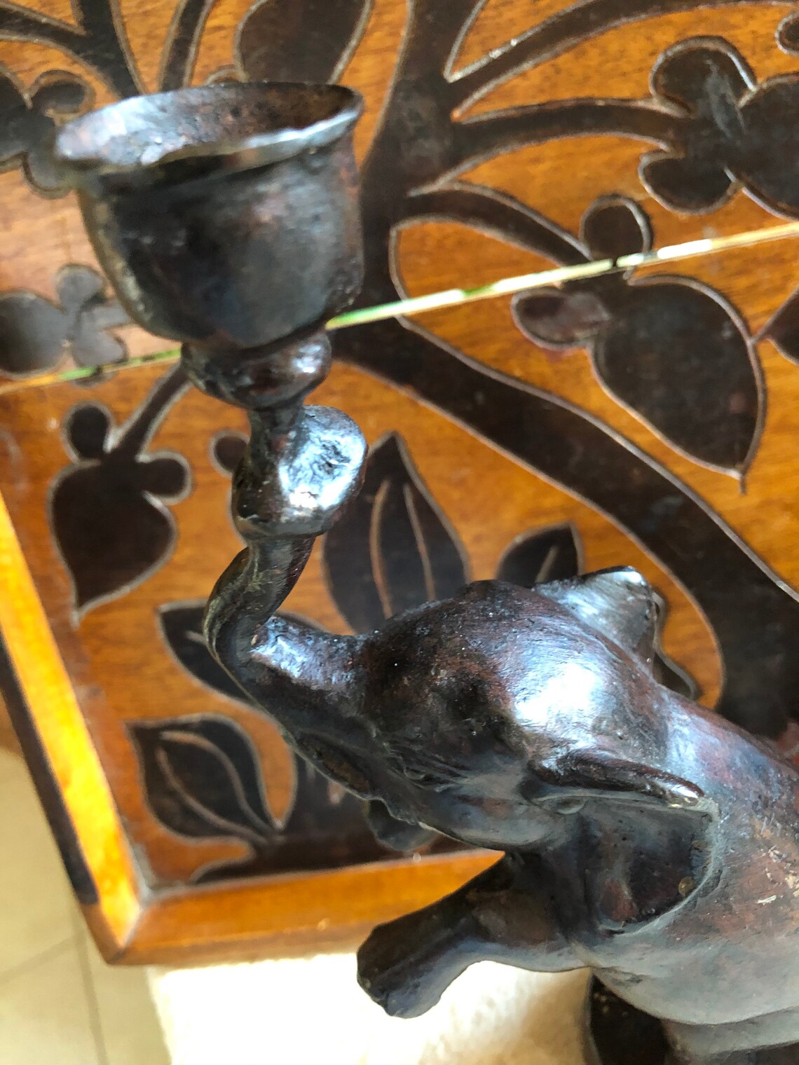 Antique Bronze Elephant Candlestick Holders Standing Trunks up Etsy