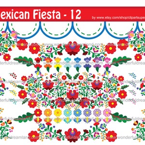 Mexican Fiesta Flowers Clipart PNG SVG EPS Vector Instant | Etsy