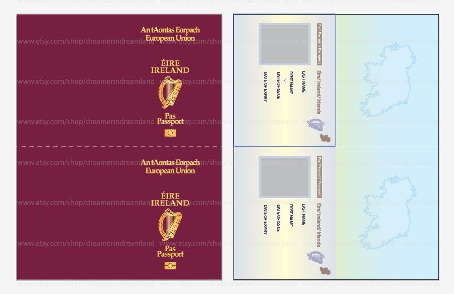 Pretend Play Passport Ireland Irish DOC PDF JPG Instant Etsy