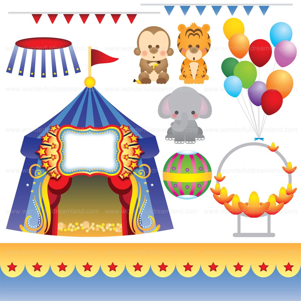 Circus Printable Clipart Clip Art Digital PDF PNG File | Etsy