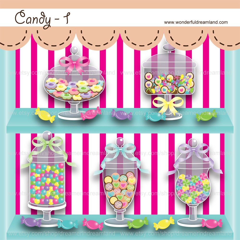 Candy Jar Treats Chocolate 1 - Instant Download Printable Clipart Clip Art Digital...