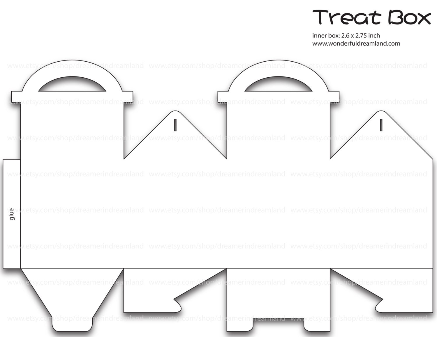 Treats Gift Box Template PDF PNG Instant Download