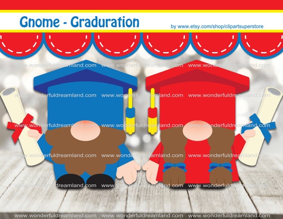 Graduation Gnome Clipart Svg Png Eps Vector Instant Download Etsy