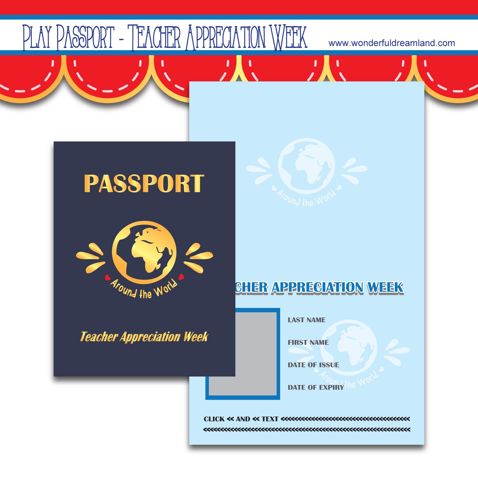 Teacher Staff Appreciation Week Passport Template Instant | Etsy