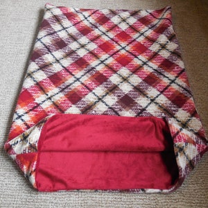 Multi Colored Plaid Pet Snuggle Sac - Reversible