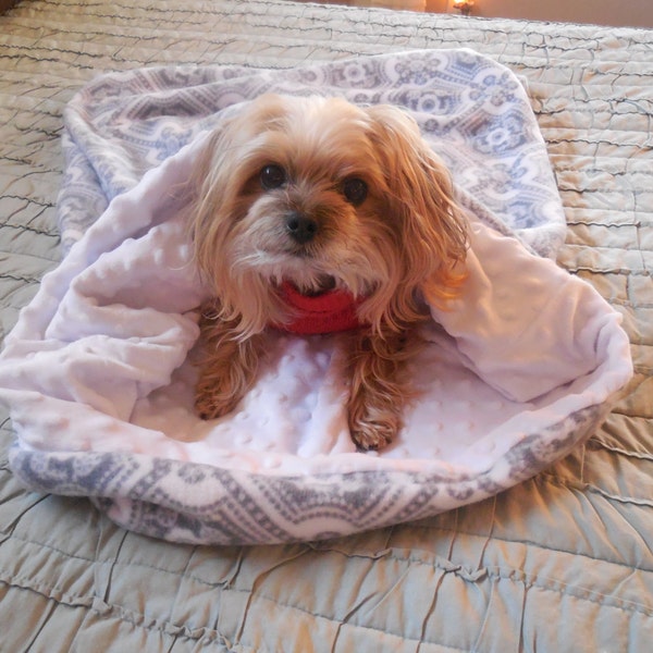 Grey and White Pet Snuggle Sac