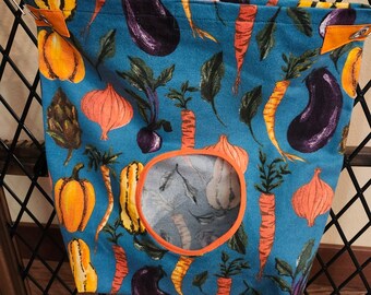 Box Bottom Hay Bag, Small Animal Hay Feeder, Reinforced Grommets