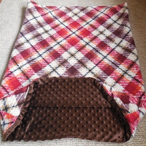 Multi Colored Plaid Pet Snuggle Sac - Reversible