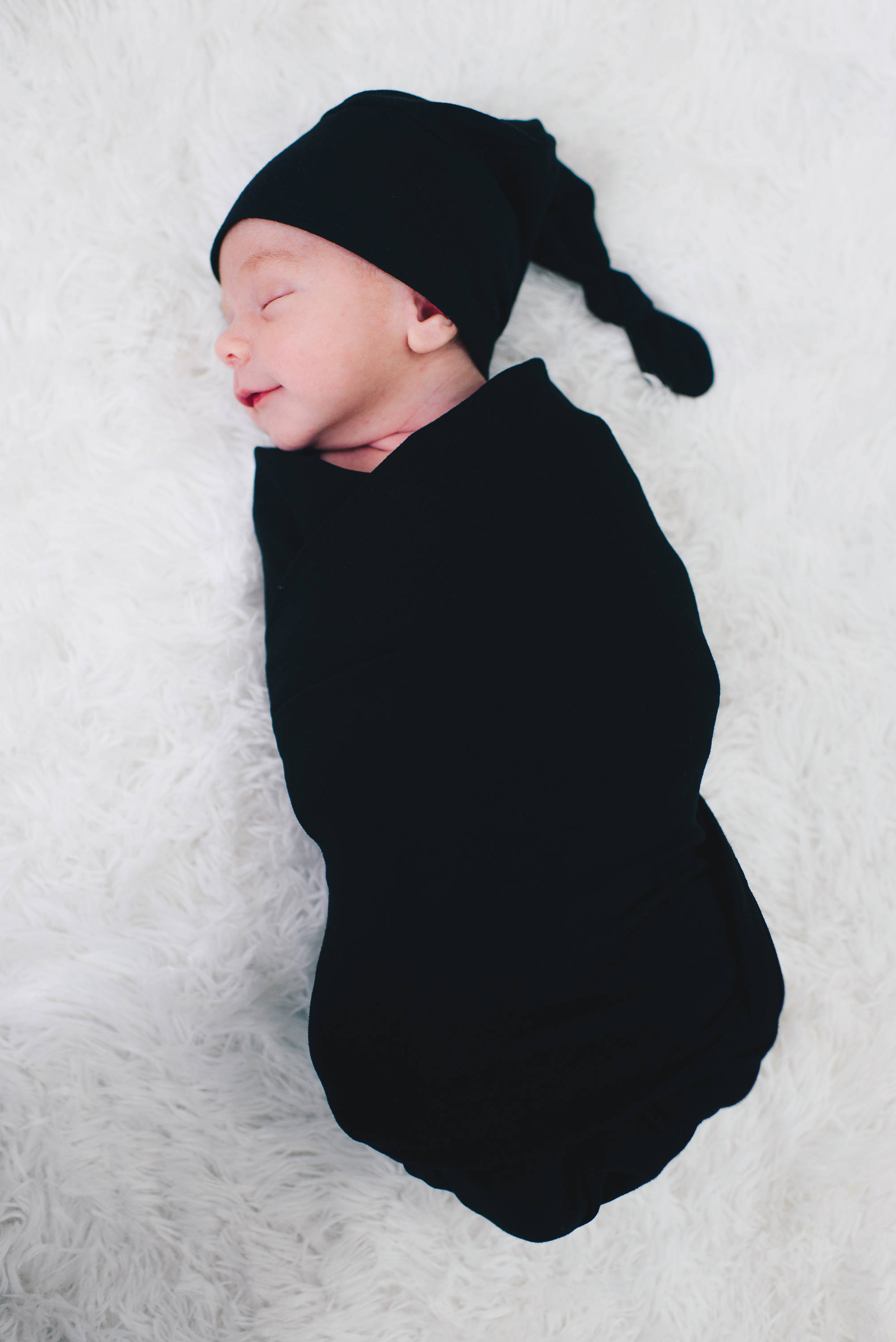 black swaddle blanket
